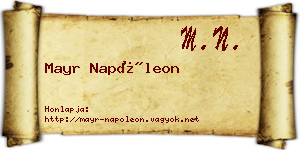 Mayr Napóleon névjegykártya